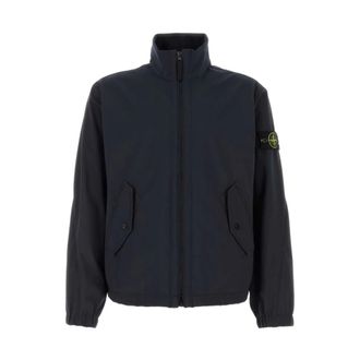 Stone Island Light Jackets, male, Blue, Size: M Zip Jacket