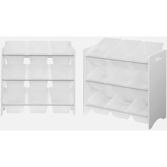 Sweeek Sweeek - Armario Infantil Para Juguetes, Set De 2, Tobias, Blanco, 64x29.5x60 Cm