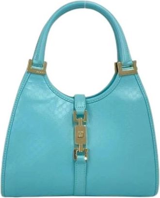 Gucci Pre-owned Handbag Tote Bag - Dames - Vintage Handtas - Blauw - ONE Size - Leer - Vintage