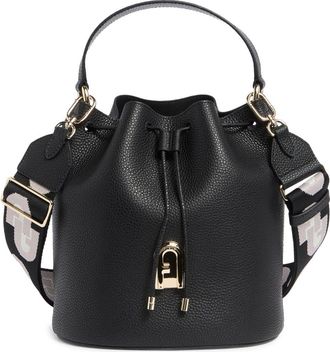 Furla Gardenia Drawstring Bucket Bag in Nero Toni Ghiaccio at Nordstrom Rack
