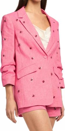 Cinq &agrave; Sept Wildflower Paillette Kylie Blazer In Pink