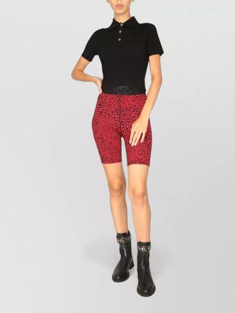 Michael Kors polo shirt logo buttons animal print