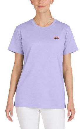 Dalix Womens Rainbow Jersey Relaxed Tee in Dark Lavender at Nordstrom, Size Xx-Large