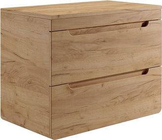 Vente-Unique Mueble flotante con tablero para lavabo - 80 cm - Natural claro - ARUBA