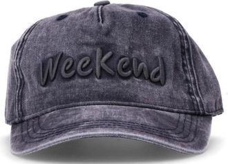 Max Mara Grey Embroidered Logo Baseball Hat