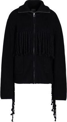 8 by YOOX ORGANIC COTTON FRINGED KNIT CARDIGAN