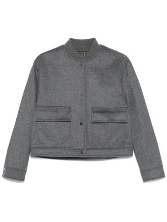 Herno wool bomber jacket - women - Virgin Wool/Polyamide/Polyester - 42 - Grey