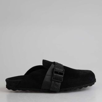 Off-white Womens Off White Suede Industrial Belt Sabot Shoes in Black - Size UK 8