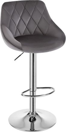 Woltu Woltu 1x Taburete De Bar Asiento De Terciopelo Taburete Giratorio Sillas Bar Altura Regulable Taburete Alto Cocina Gris Oscuro