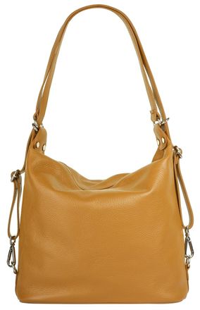 Samantha Look Shopper SAMANTHA LOOK, Damen, Gr. B/H/T: 31cm x 29cm x 11cm onesize, gelb, Leder, leicht gl&auml;nzend, unifarben, Taschen Shopper, echt Leder, Made in Ita