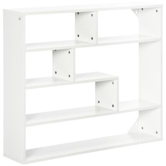 HOMCOM Estanter&iacute;a de pared 94x19.5x80 cm blanco