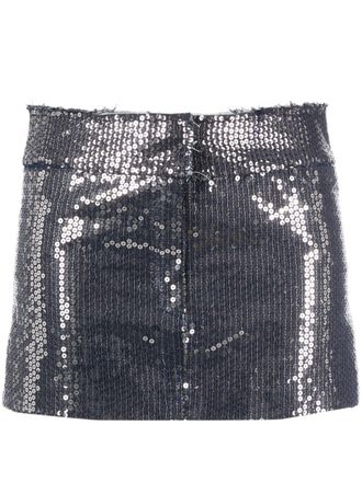 Nissa sequin-embellished miniskirt - Silver