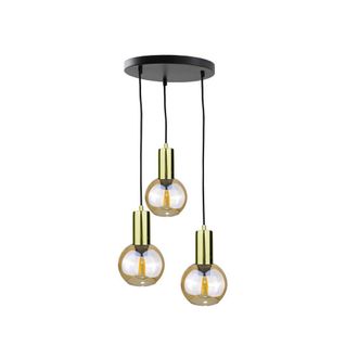 Netlighting Jantar Cluster Pendant Ceiling Light Gold 30cm 3x E27
