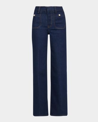 Frame Denim The Pearly Slim Wide-Leg Jeans