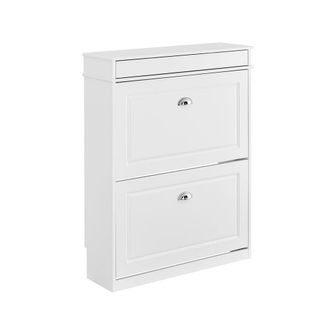 SoBuy Armario zapatero con un caj&oacute;n blanco 75x24x96.5cm moderno