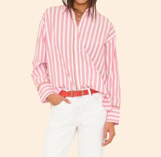 Xirena Gillian Long Sleeve Shirt In Rosebud Stripe