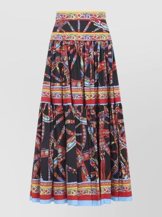 Dolce & Gabbana poplin carretto high waist maxi skirt