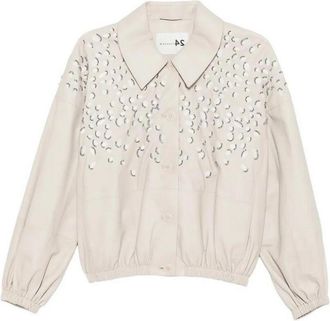 Manzoni24 Nappa Jacket With Embroidery And Lining