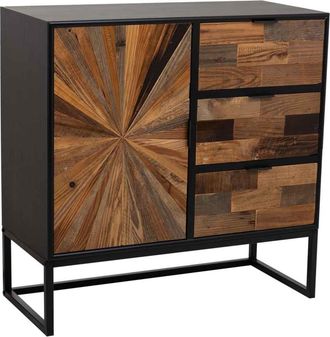 Wanderlust Deco Recibidor-consola de madera y metal marron 80x34x80