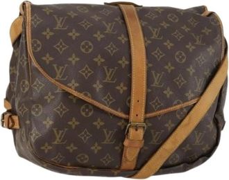 Louis Vuitton Pre-owned Vintage Cross Body Bag - Dames - Vintage Schoudertas - Bruin - ONE Size - Leer - Vintage