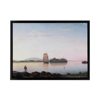 Artery8 Lane Owls Head Penobscot Bay Maine Framed Canvas Wall Art Print | Size: W24 x H32