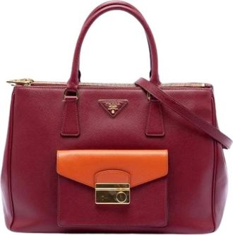Prada Pre-owned Handbags, female, Red, Size: ONE SIZE Pre-owned Vintage Satchel