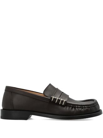 J.W.Anderson Mocassini in pelle con cuciture a contrasto - Marrone