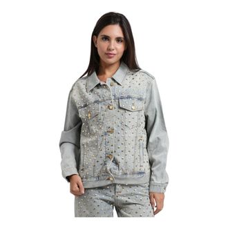 A|X Armani Exchange Gems Denim Jacket - Dames - Spijkerjassen - Blauw - M - Denim - Jassen