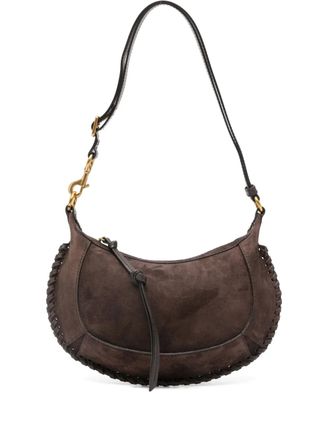Isabel Marant Oskan topstitch suede shoulder bag - Brown