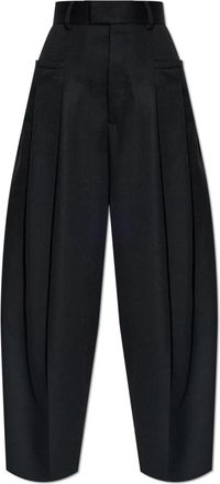 Dsquared2 Wollen broek - Dames - Wijde Broeken - Zwart - S - Wol - Broeken