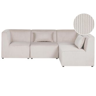 Beliani Sof&aacute; 4 Plazas De Pana Asiento Moderno Izquierdo Sala De Estar Beige Lemvig