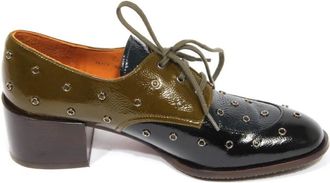 Chie Mihara Vintage effect gekreukt leren schoenen - Dames - Laarzen met Hak - Groen - 36 EU - Leer - Schoenen