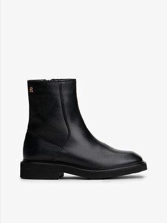 Tommy Hilfiger Botines de piel con punta cuadrada