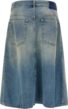 Maison Margiela Asymmetrical Denim Wrap Skirt - Blue