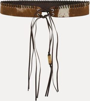 Vivienne Westwood Tassel Tie Belt Haircalf Leather White-brown One Size Unisex