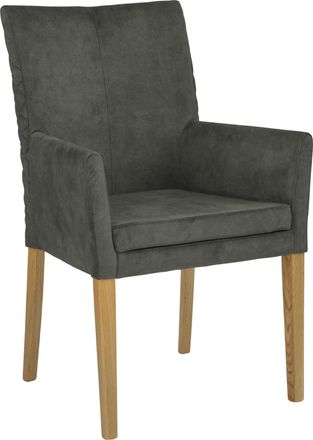 Leonique Armlehnstuhl »Vence« (Set) 1 Stk.mit Rautensteppung in der Rückenlehne, Beine aus Eiche, in Samtoptik