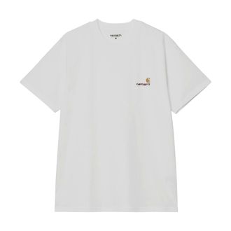 Carhartt Work in Progress Carhartt Wip, T-Shirts, male, White, Size: 2XL S/S American Script T-Shirt