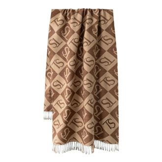 Twinset Accessoires, Dames, Bruin, ONE Size, Stola jacquard