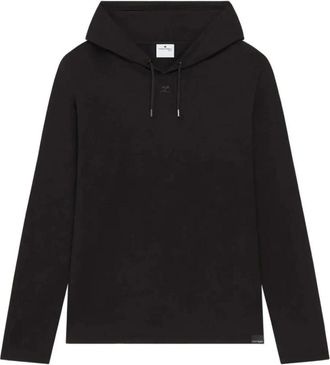 Courr&egrave;ges Hooded Off-Shoulder T-Shirt - Dames - Hoodies - Zwart - M - Hoodies & sweatvesten