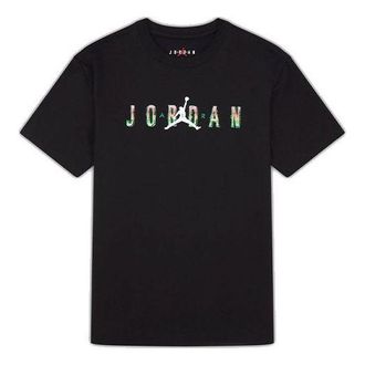 Air Jordan DNA Printing Alphabet Large Logo Short Sleeve Black DQ5884-010