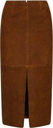 Rotate Suede Midi Pencil Skirt