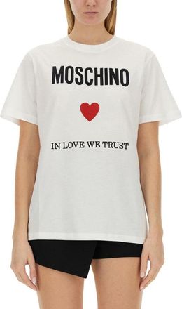 Moschino Logo Heart Motif T-Shirt With Bold Design
