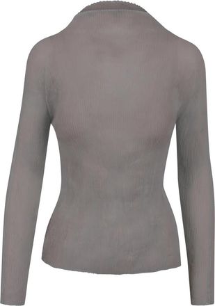 Issey Miyake Blouse met wijde hals - Dames - Blouses - Grijs - M - Overhemden