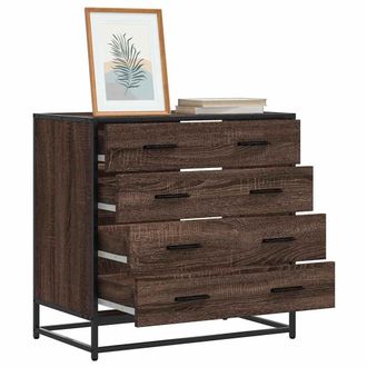 Berkfield Home Drawer Cabinet Brown Oak 70x41x70 cm Engineered Wood | Size: 70 x 41 x 70 cm