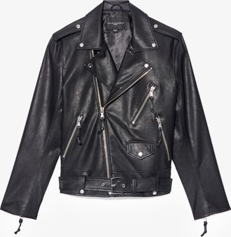 Cult of Individuality Classic Vegan Leather Moto Jacket in Black