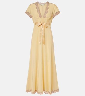 Rixo Marlice lace-trimmed silk maxi dress
