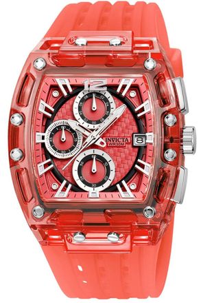 Invicta S1 Rally 70142 Herenhorloge - Quartz Uurwerk - Plastic met Rode Wijzerplaat - 42 mm
