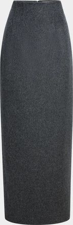 Khaite Loxley Virgin Wool-Blend Midi Skirt