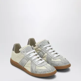 Maison Margiela Replica Sneakers In Light Beige And Grey