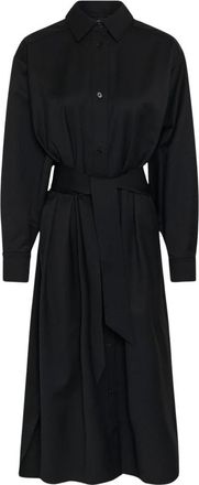Inwear Nalaje Midi-Jurk met Knopen Vooraan - Dames - Shirt Kleedjes - Zwart - S - Katoen - Kleedjes